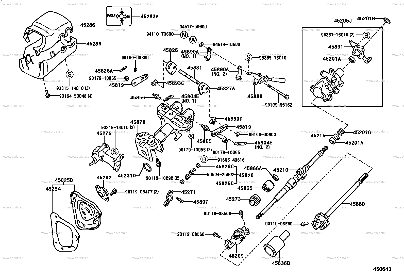 Steering column & shaft for Toyota Hilux LN106 Auto parts