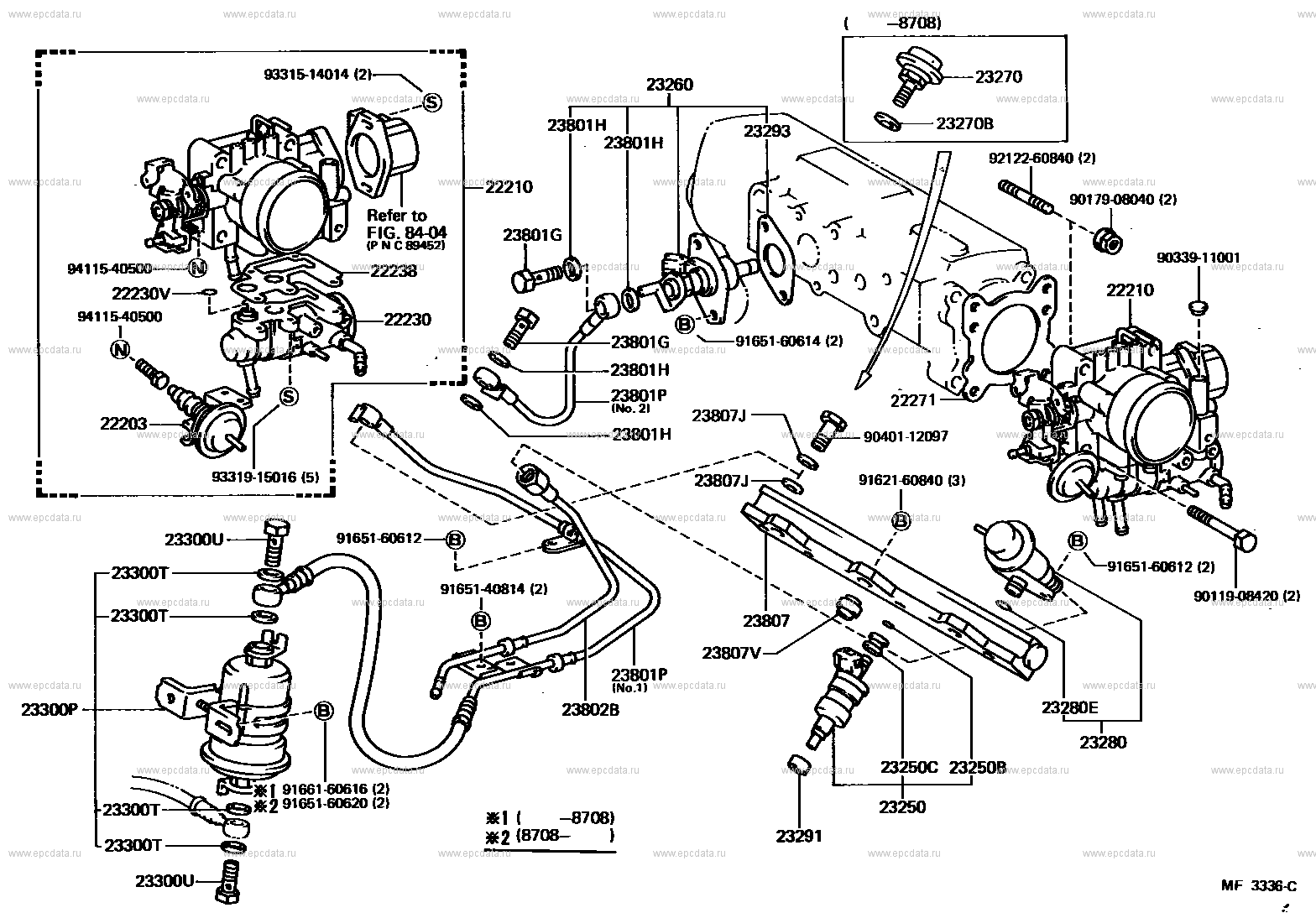Fuel injection system for Toyota MR2 AW11 Genuine parts