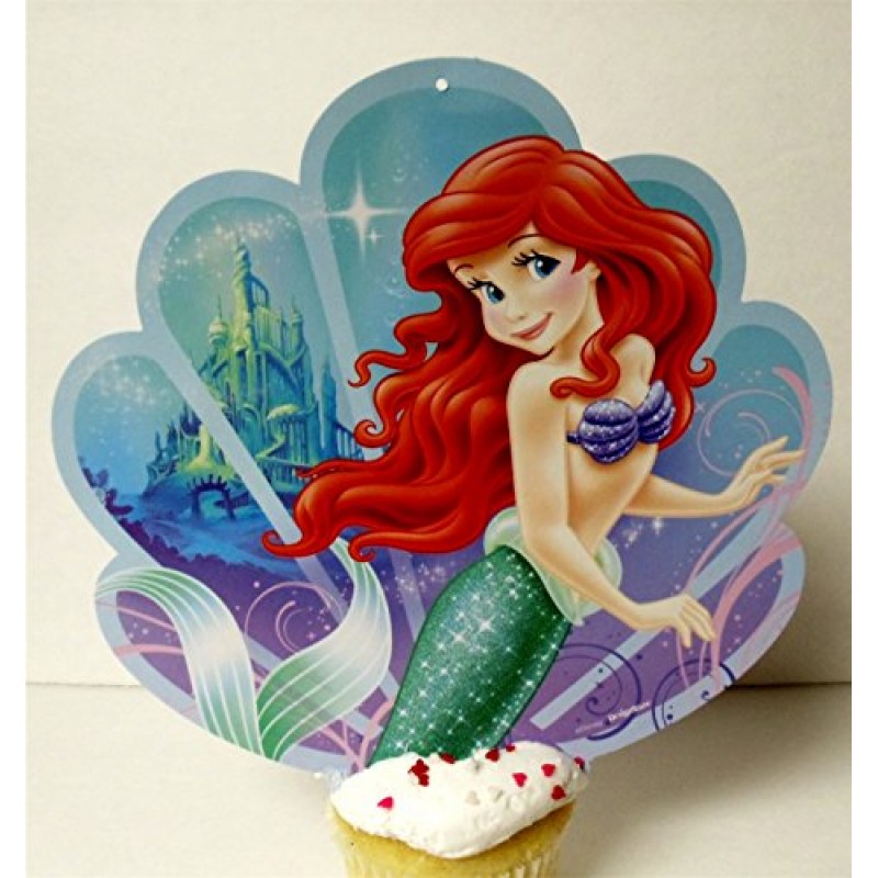 Little Mermaid 14 Piece Birthday CUPCAKE Topper Set Featuring Ariel, Prince Eric, Sebastian