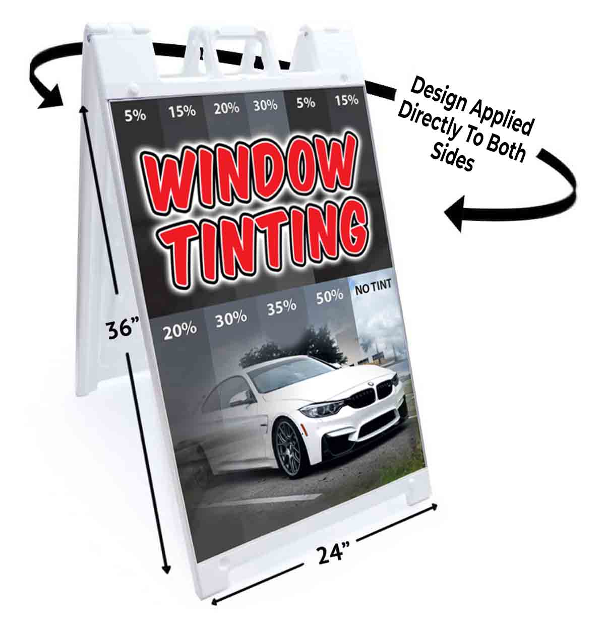 WINDOW TINTING Signicade 24x36 Aframe Sidewalk Decal Sign Banner CARS