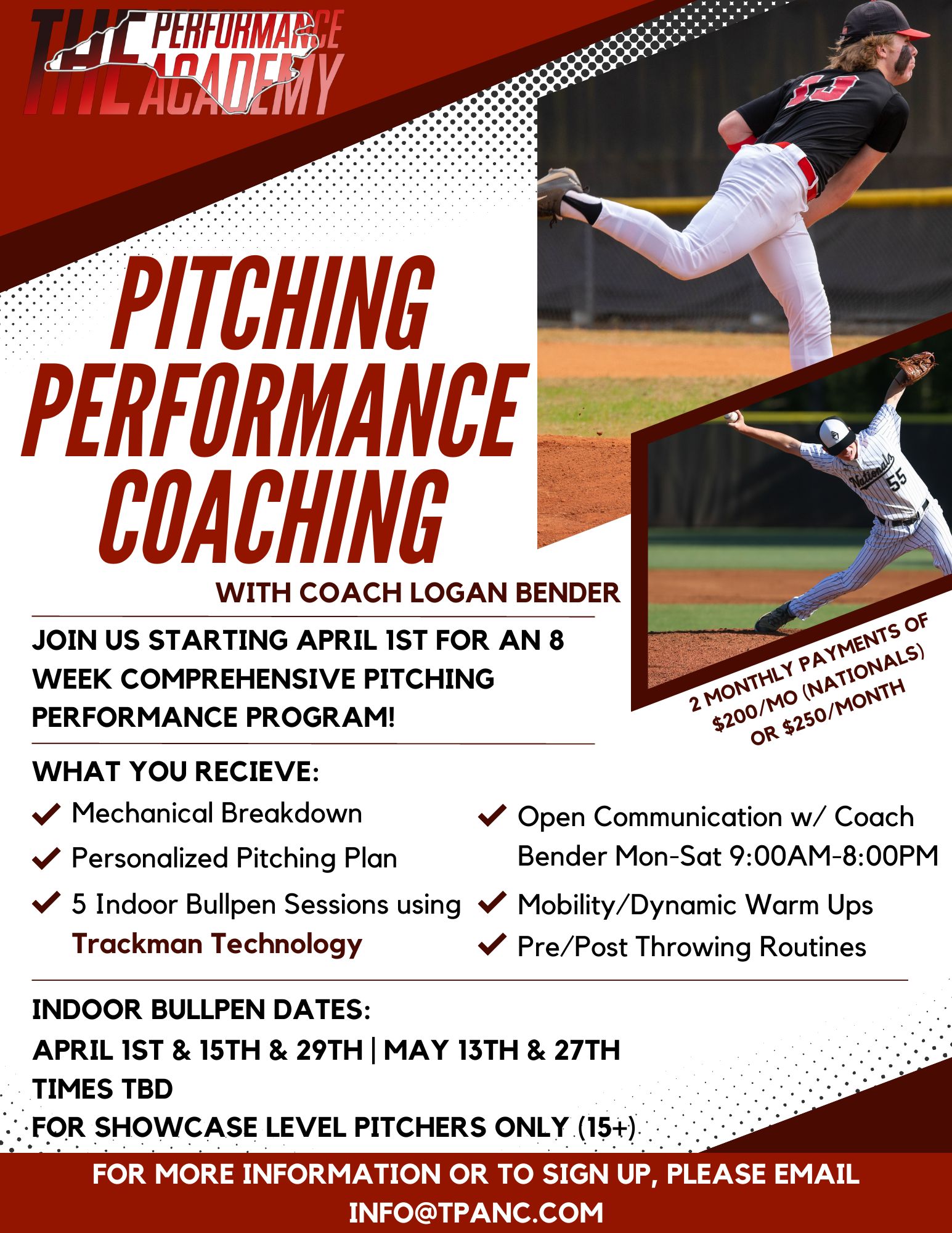 pitching performance coaching flyer (2) The Performance Academy