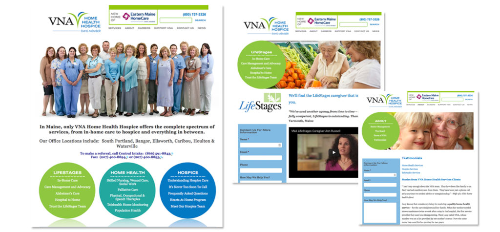 Brand design for VNA Home Health Hospice including marketing
