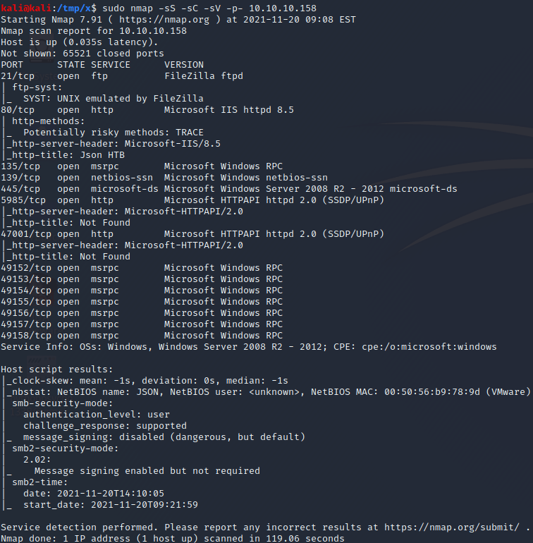 Hack The Box Json Writeup tpetersonkth