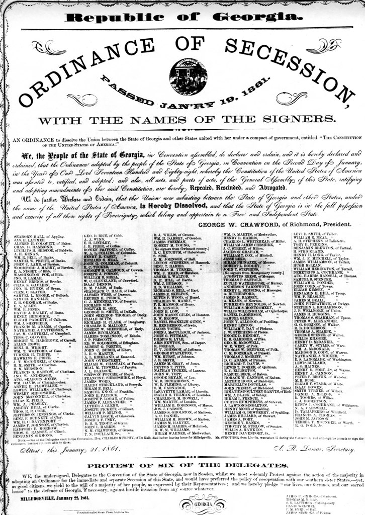 Ordinance of Secession with Signatures Opening America's Archives