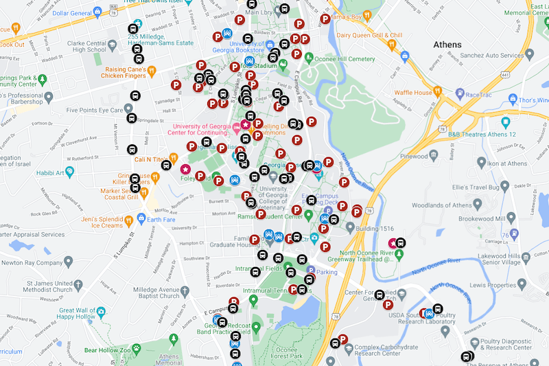 Maps UGA Transportation & Parking Services
