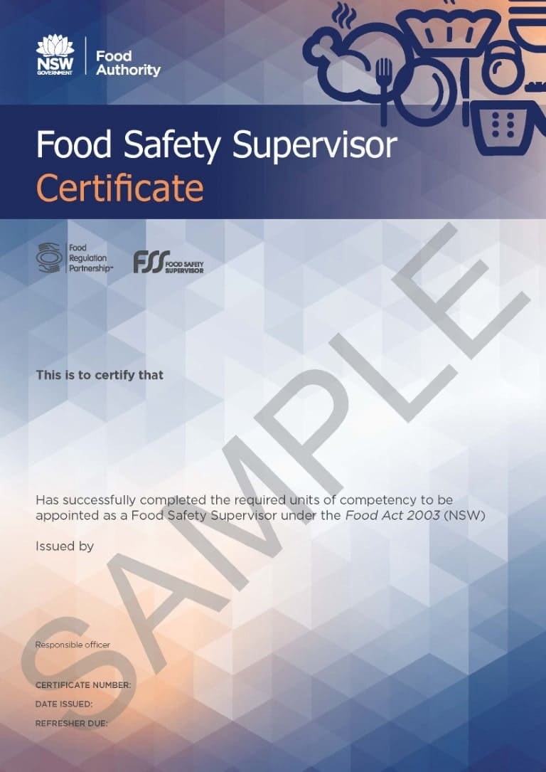 Food Safety Supervisor Course Sydney TP Training Sydney