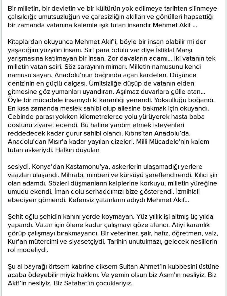 Mehmet Akif Ersoy Kompozisyon / Canakkale Zaferi Ve Mehmet Akif Ersoy