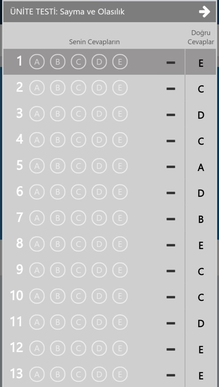 10.sınıf matematik tarama testi ütt sayma ve olasılık (15 soruluk) ütt