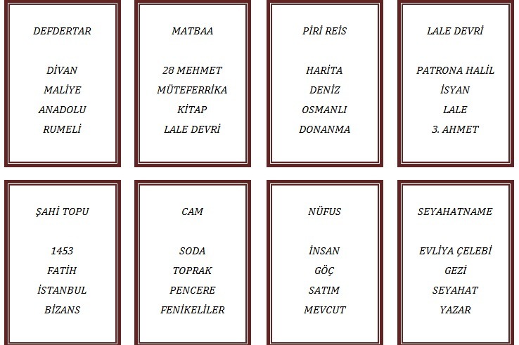 Sosyal Bilgilerden tabu yapıyorum kelime ve yasaklı kelimeleri