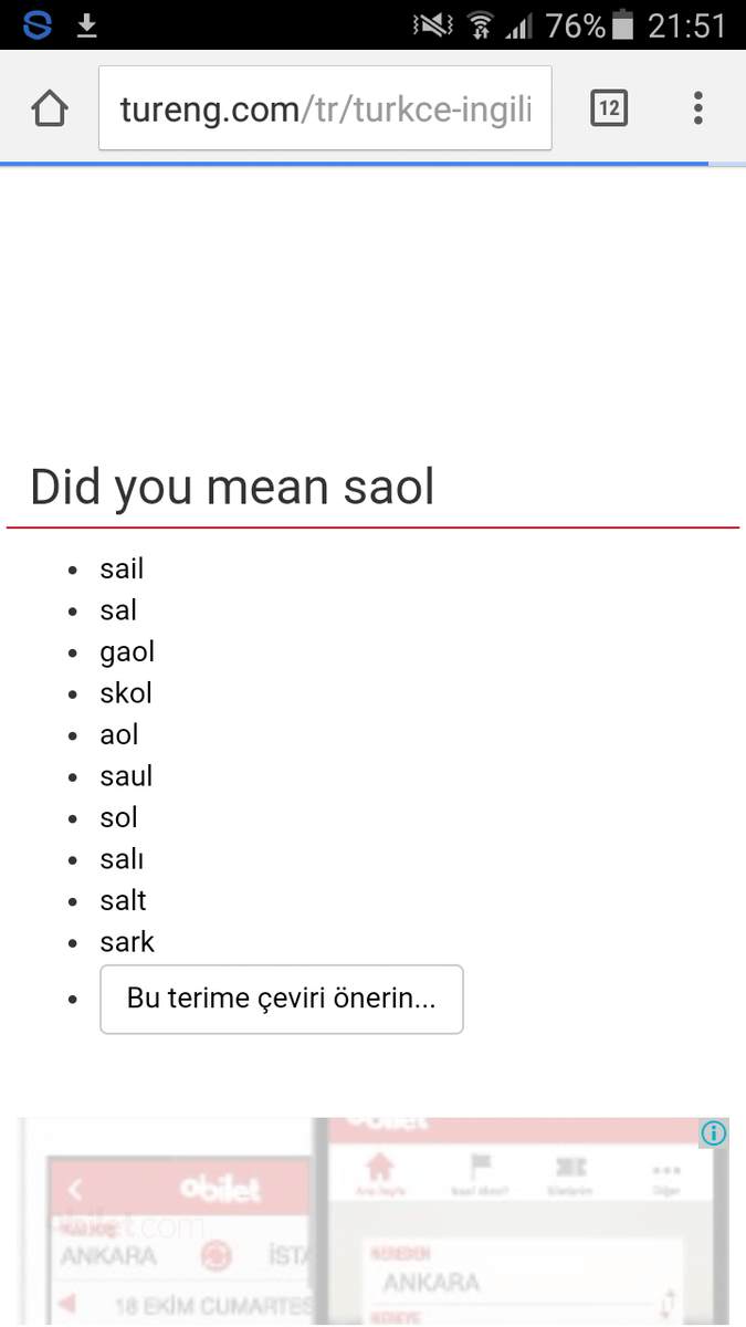 saol ne demektir ingilizcede