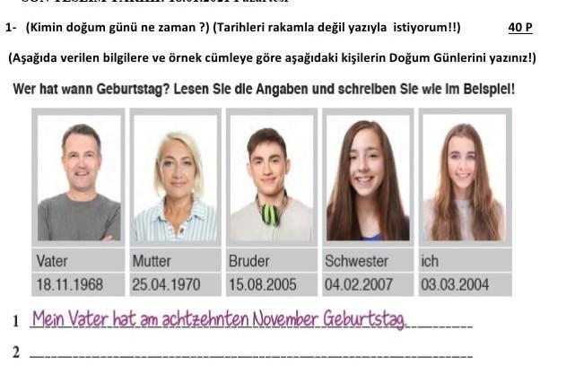 almanca performans ödevi