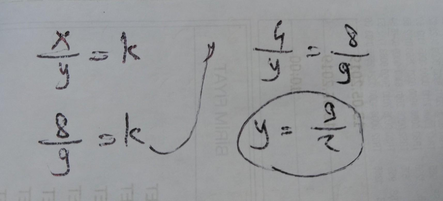 x ve y doğru orantılıdır. x = 8 iken y = 9 olduğuna göre, x = 4 iken y