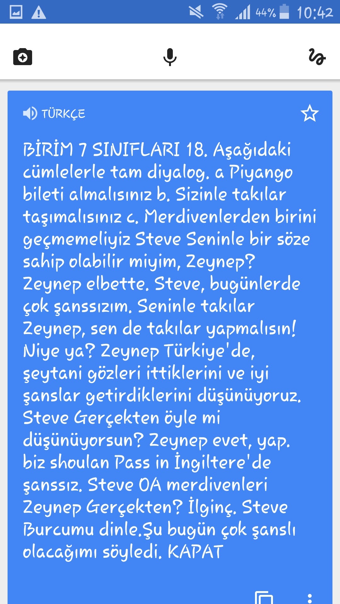 Türkçesi ne olur yarına