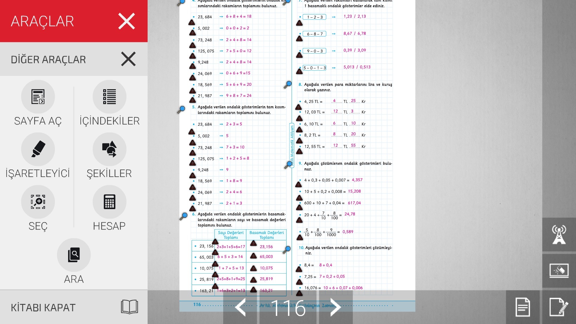 5.sınıf akıllı matematik atölyem sayfa 114115116117 cevapları lütfen
