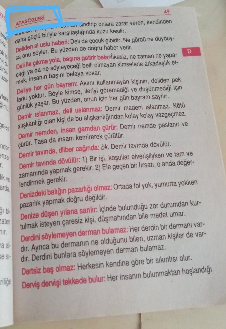 D harfi ile 10 deyim 10 atasözü acil