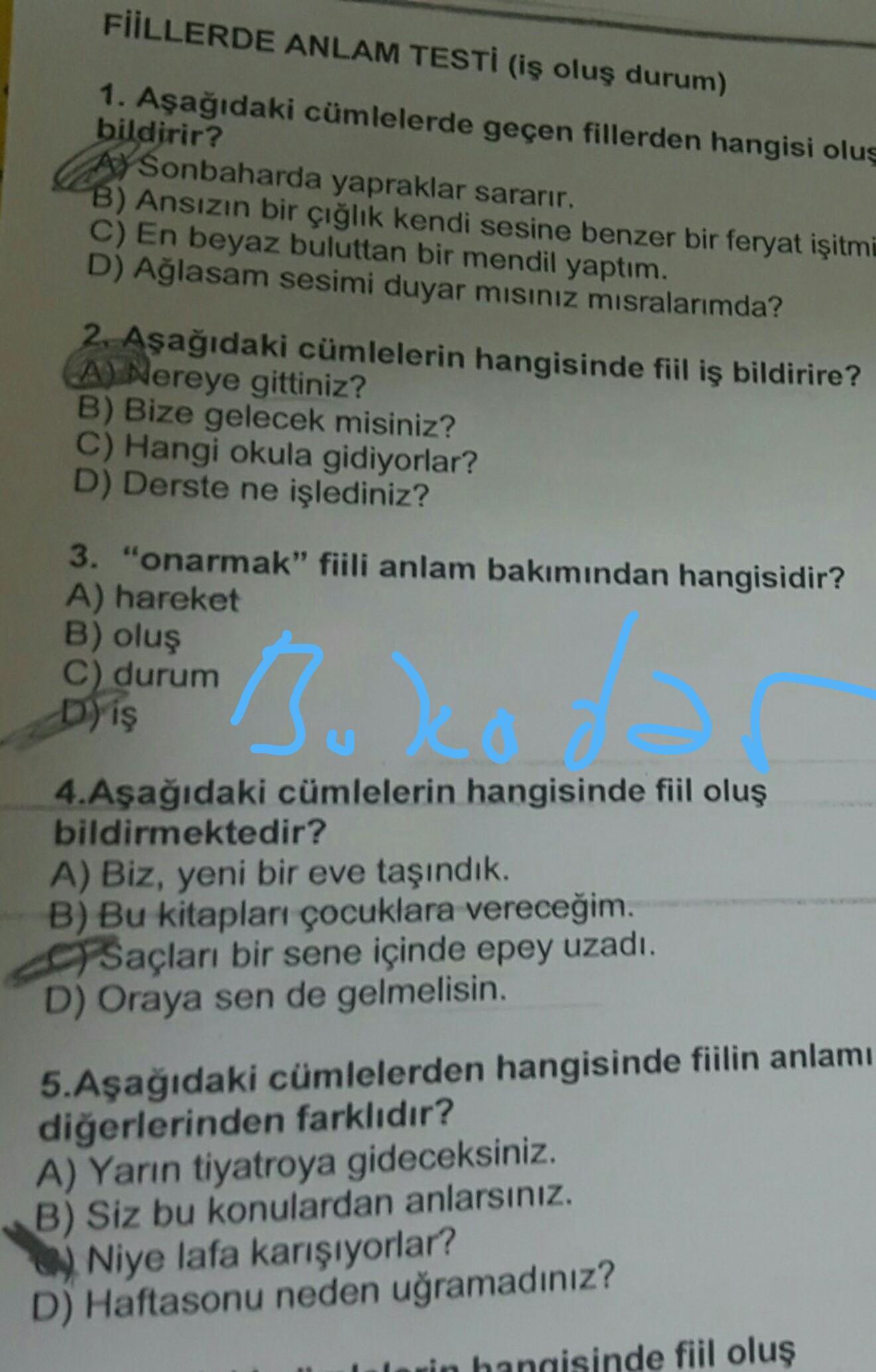 iş oluş durum fiilleriyle 35 soru yazarmısınız ACİLLL