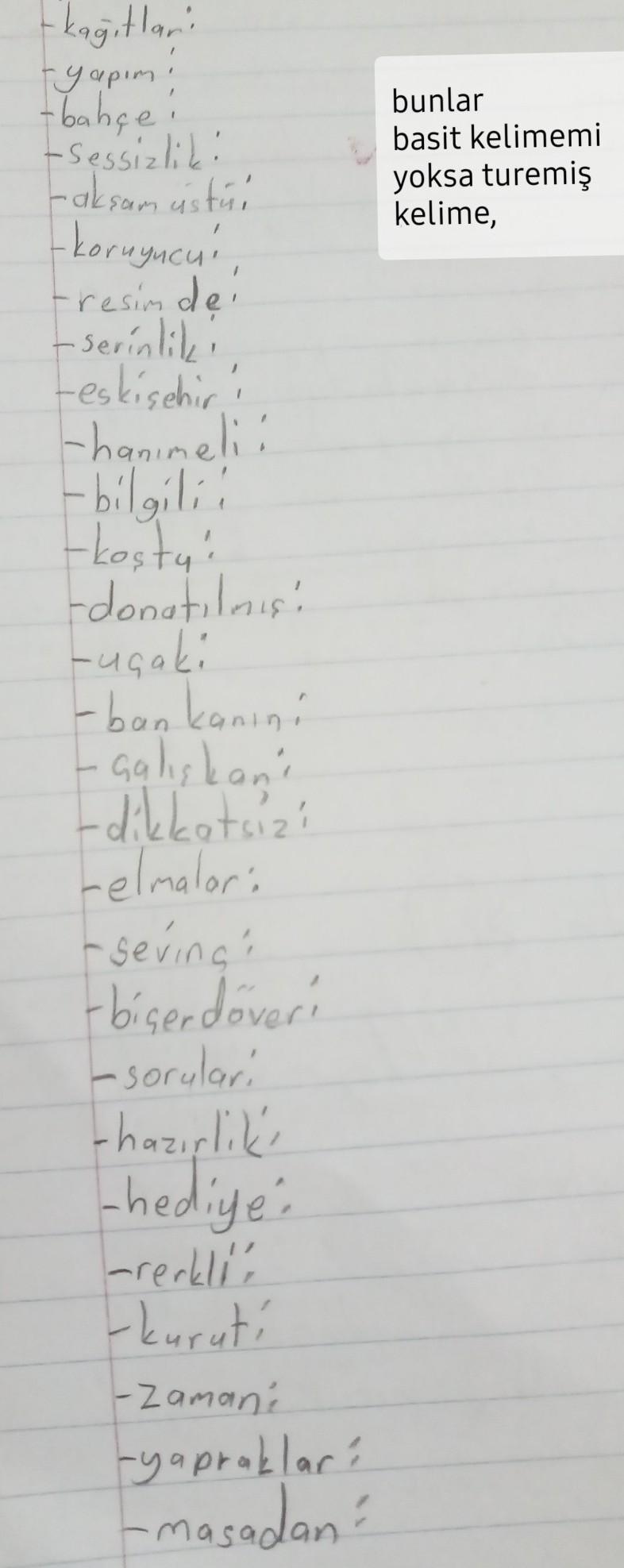 yapım eki mi yoksa türemiş kelime mi yada birleşik kelime mibu da 2. yapar mısın lütfen