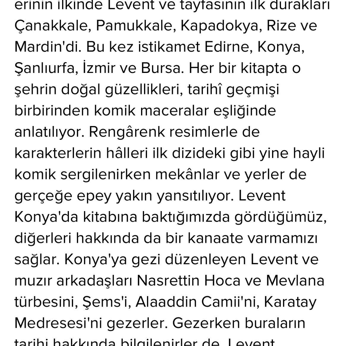 Levent konya da kitap özeti yazarmısımız