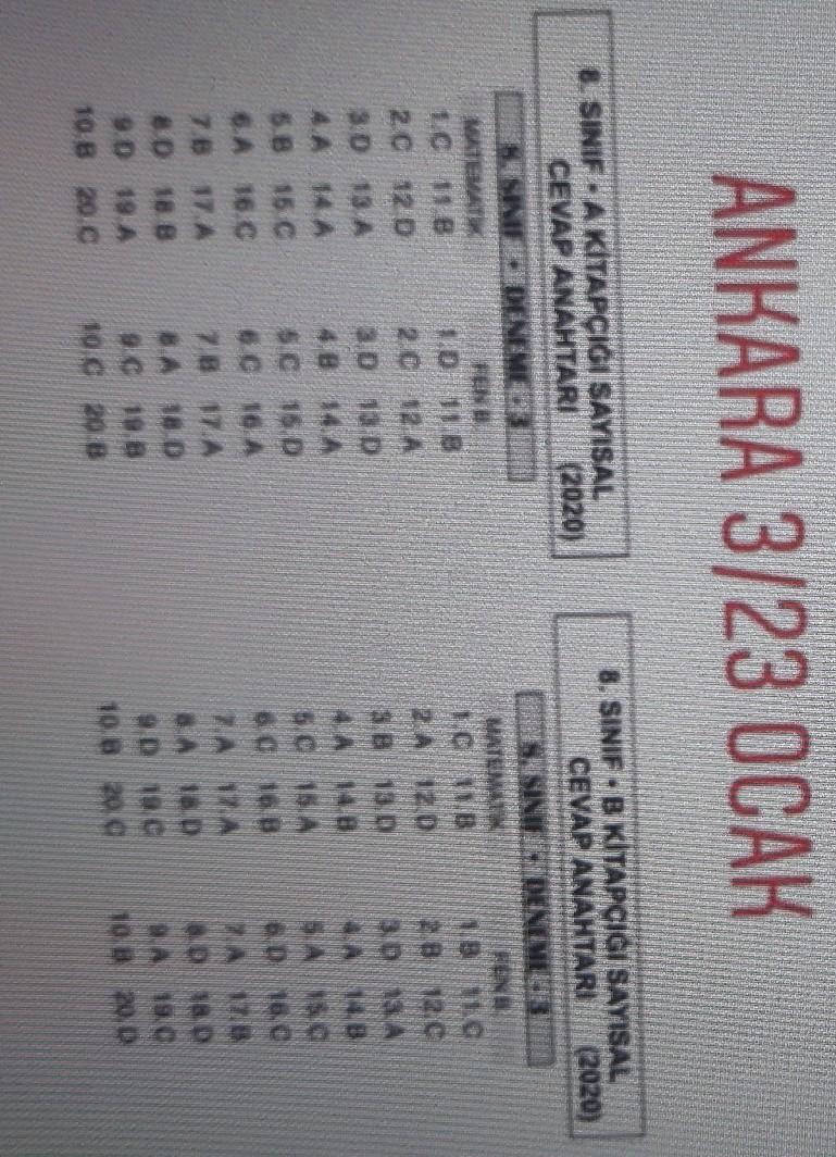 Ankara yayıncılık lgs kamp 8.sınıf 5 li deneme cevap anahtarı