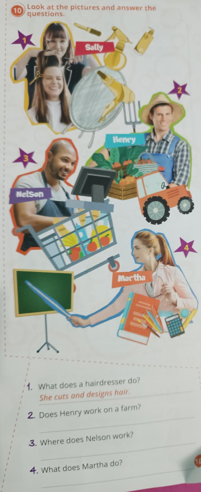 1 questions. Nelson pictures and answer the TEN Sally 100 ill Henry