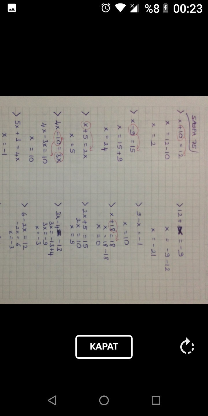 Akilli matematik atolyem 8. Sinif sayfa 75767778 guclendiren test
