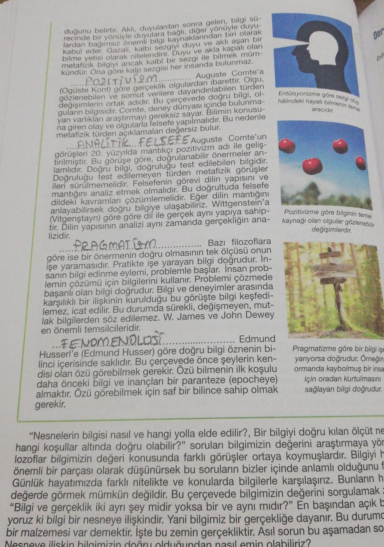 10. Sınıf Felsefe Ders Kitabı Cevapları Semih Ofset Yayınları Sayfa 92