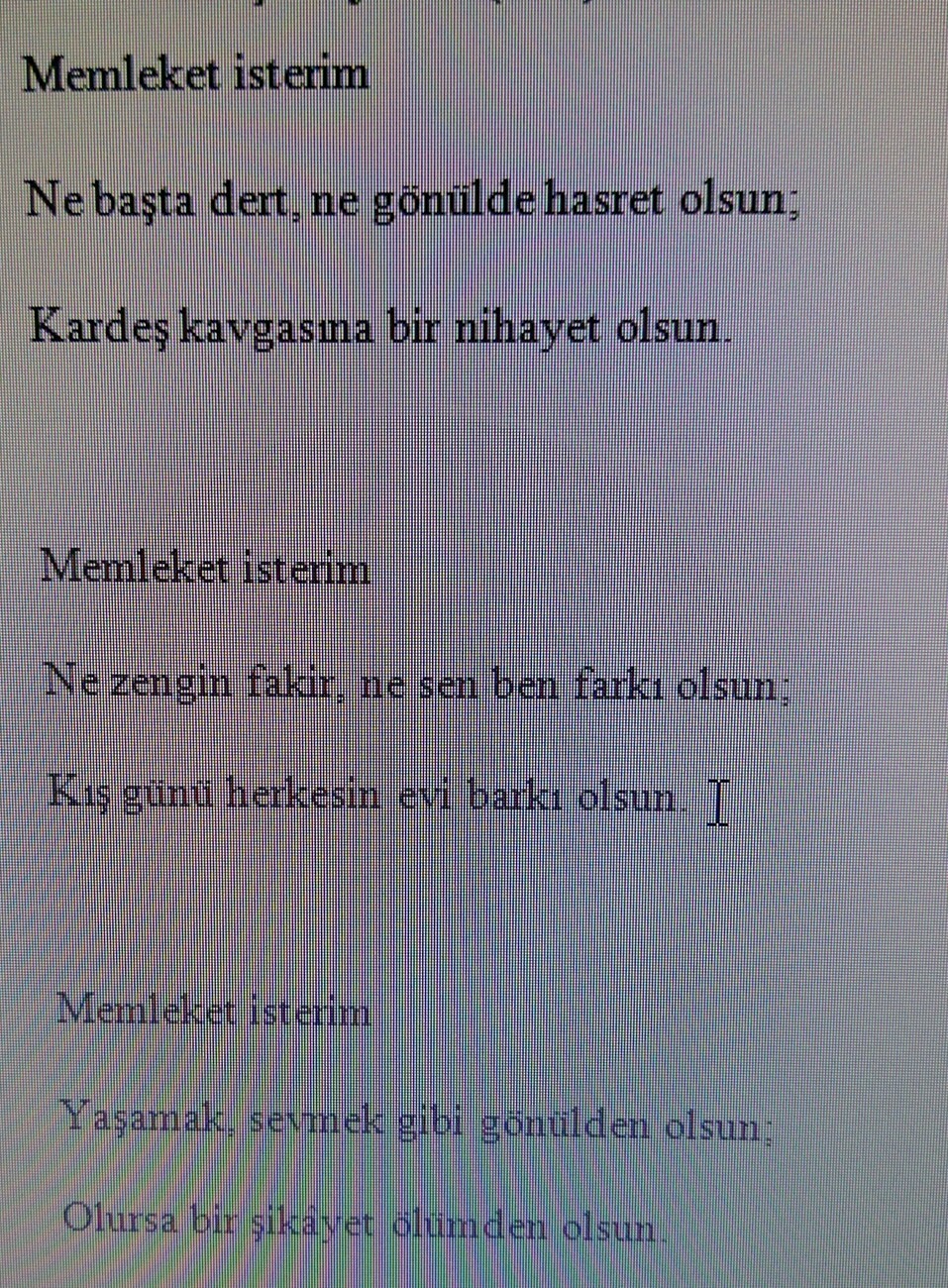 Bu Şiirin nazım birimi nedir?