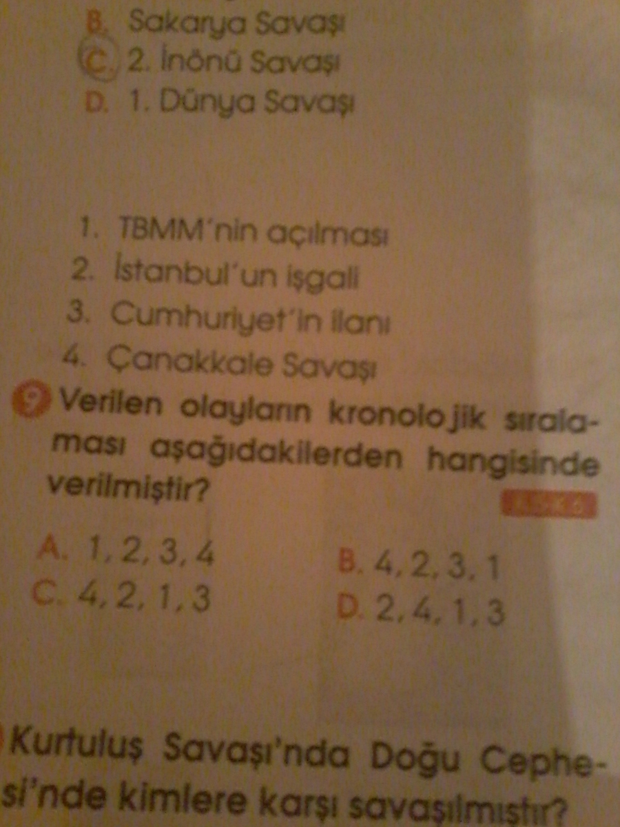 bunun cevabi ne 4 sınıflar cevap verişi kisa
