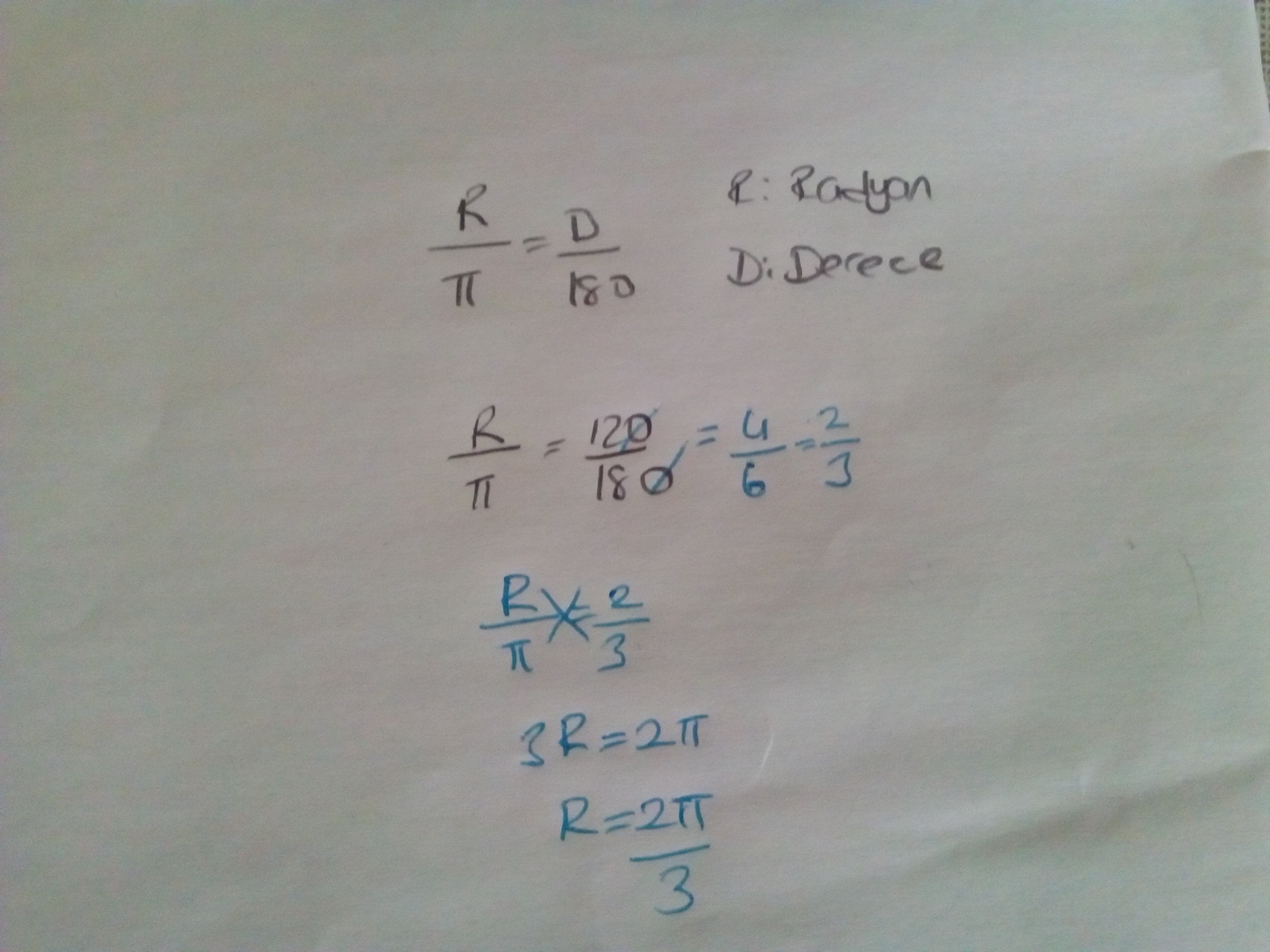 120 derecelik açı kaç radyandır ?