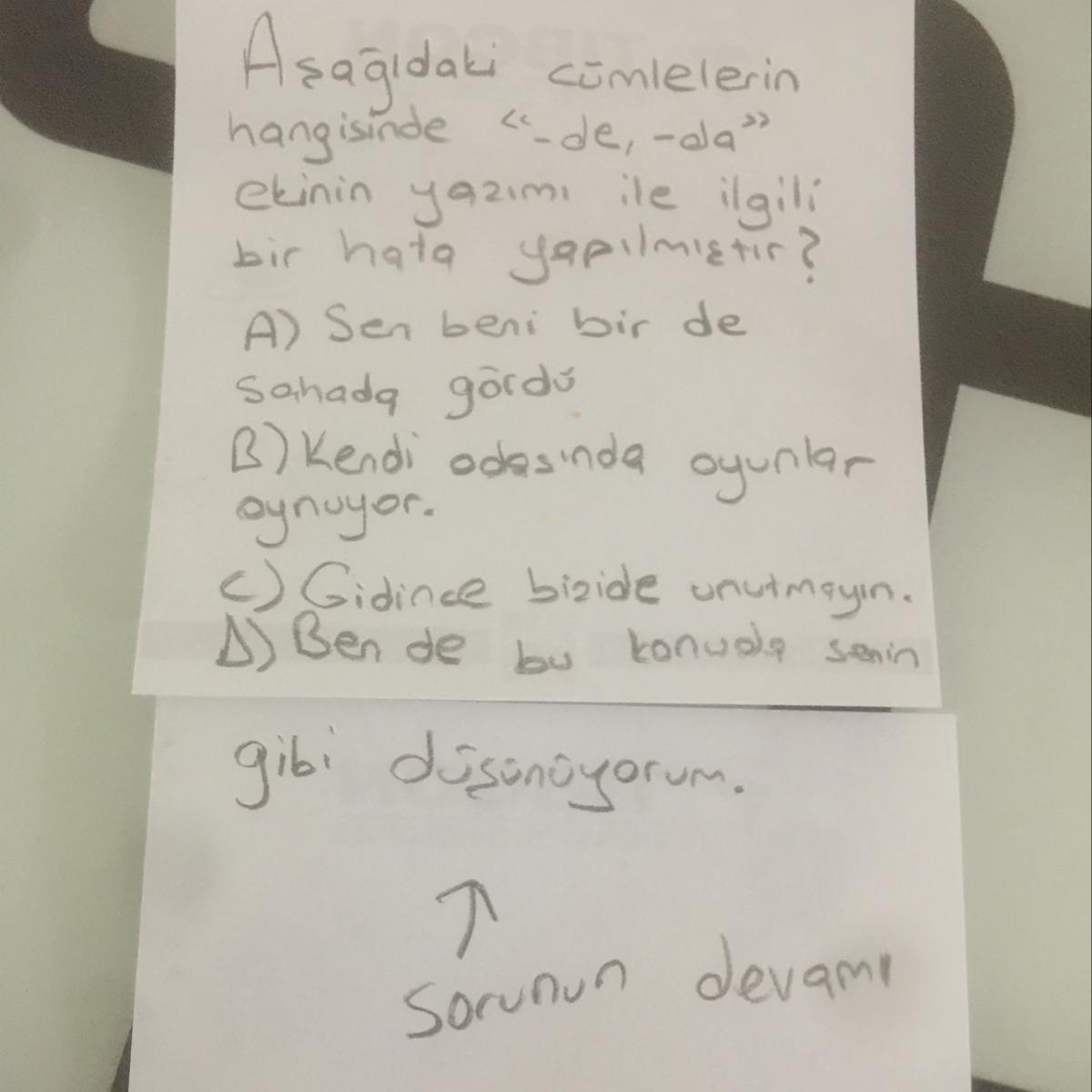 De da ekinin yazımı Hangisi doğru anlatarak yapar mısınız?