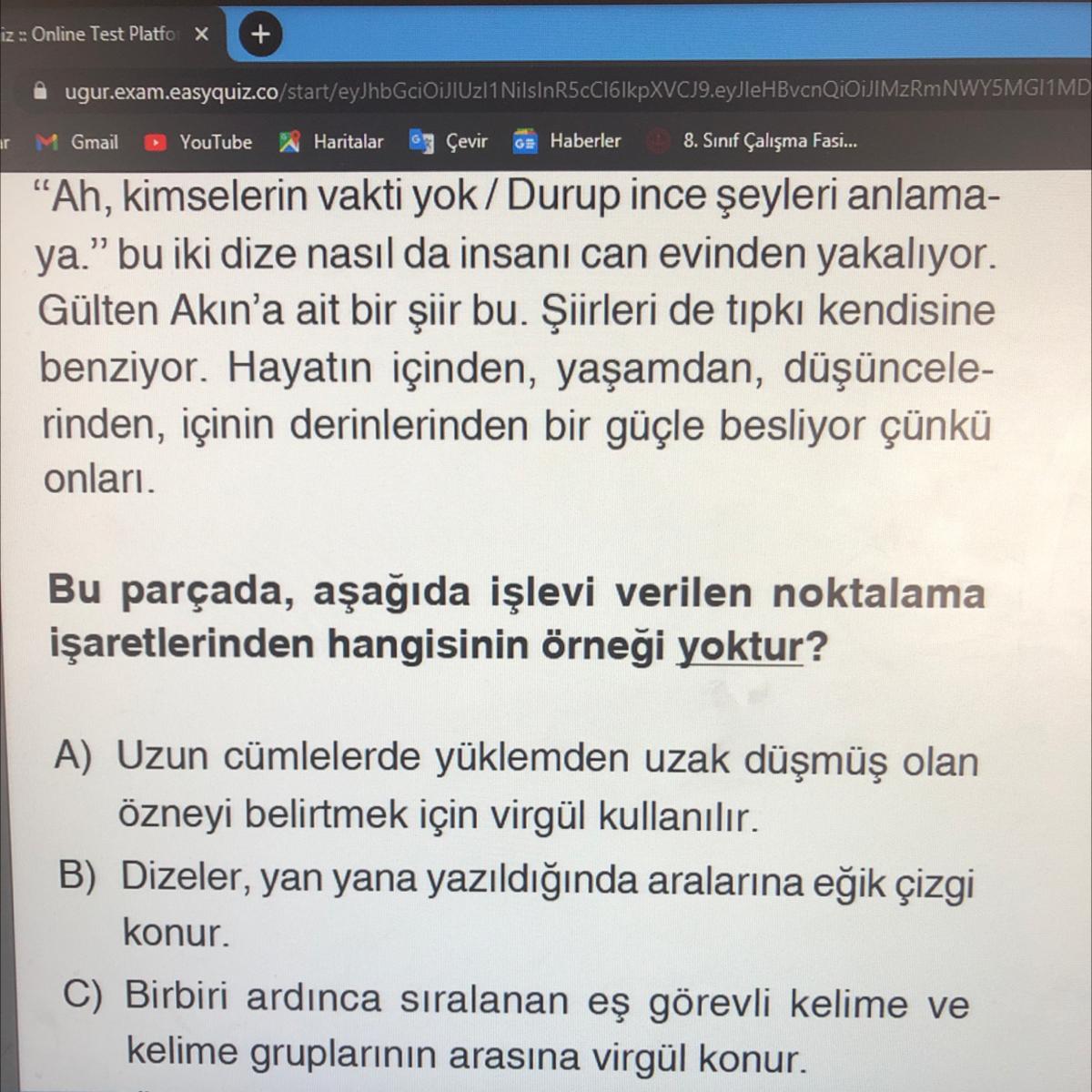 ACİLLL “Ah, kimselerin vakti yok/Durup ince şeyleri anlama ya. .” bu