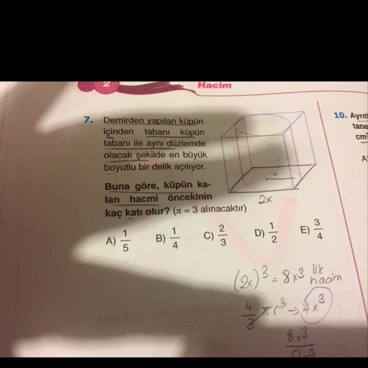 Lise Fizik Hacim Hesaplama 9.Sınıf İşlemli çözüm Lütfen