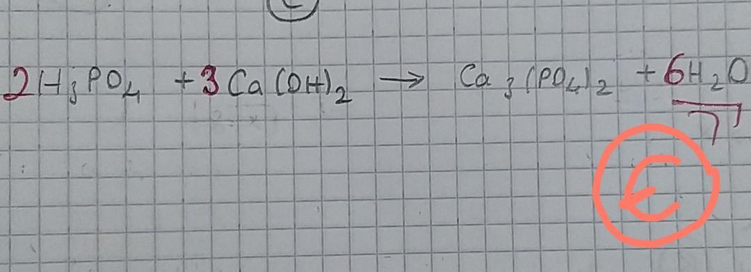 SoruH3PO4 + Ca(OH)2Ca3(PO4)2 + H20Kimyasal denklemi