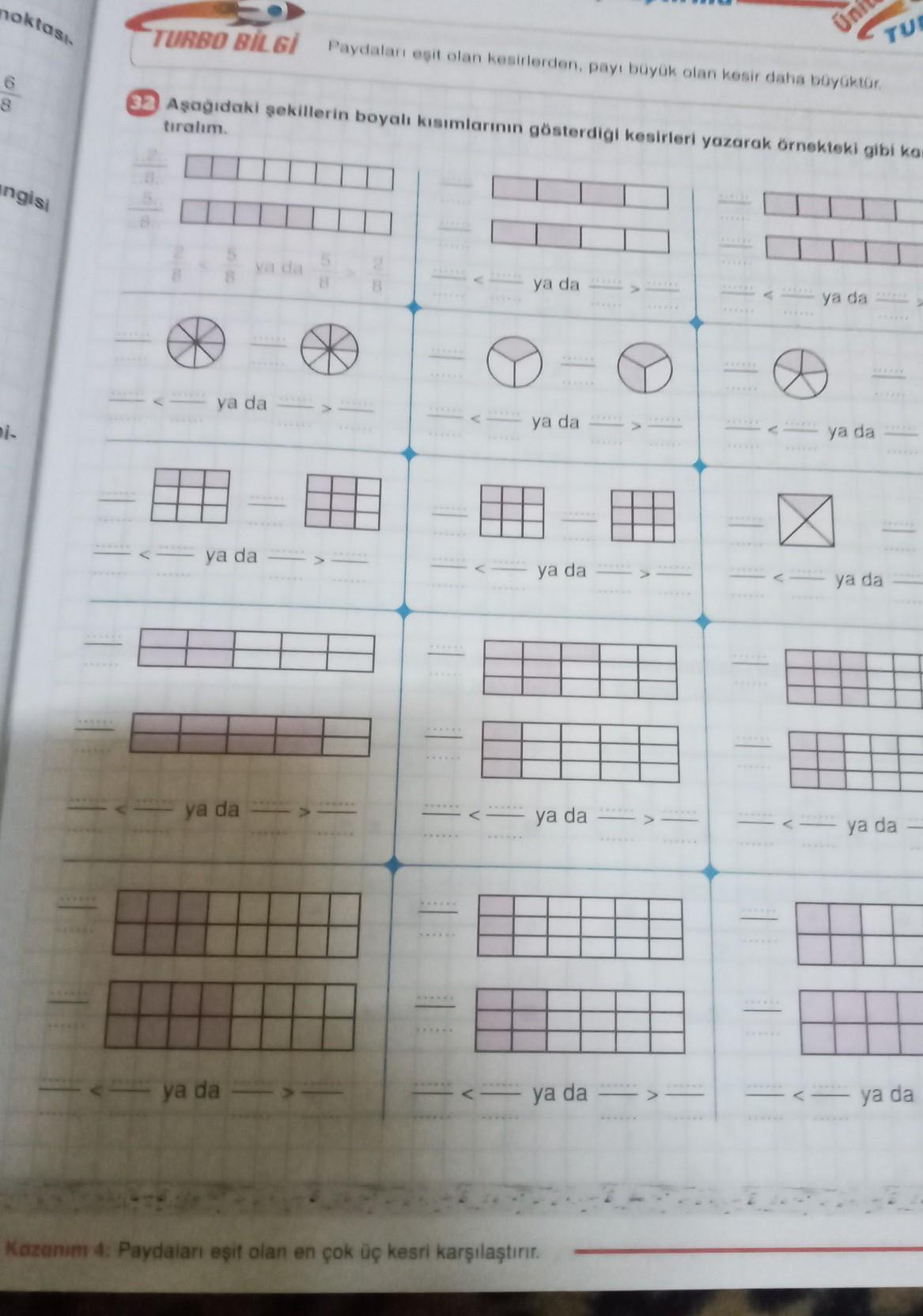 dört sınıf Turbo matematik 2 kitap model eğitim yayınlari sayfa 31