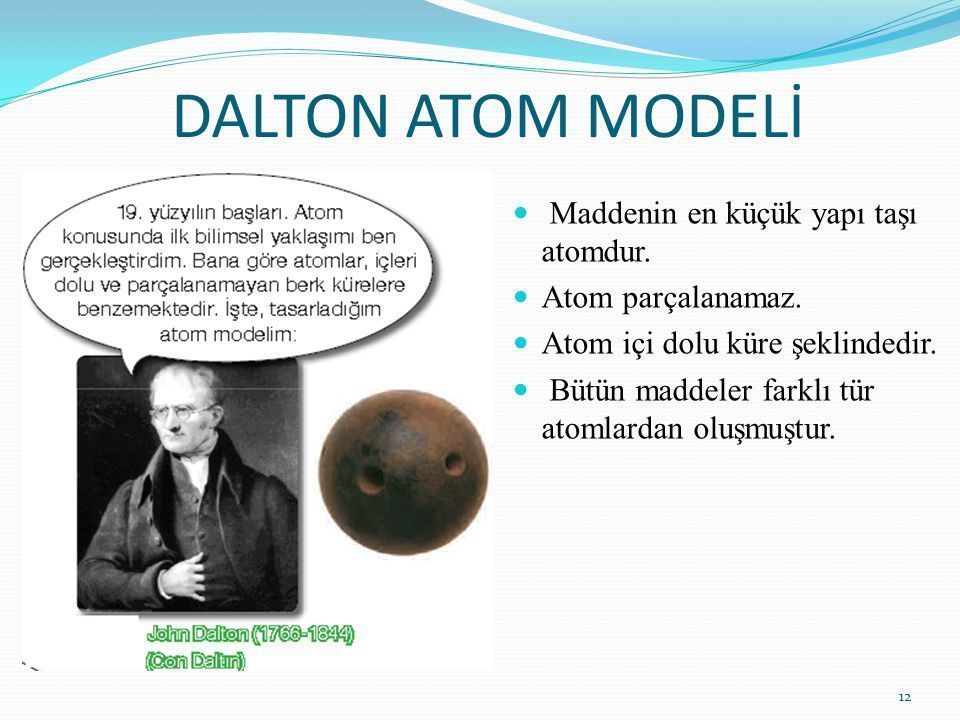 Dalton atom modeli ile ilgili bilgi verir misiniz? (kısaca) Şimdiden