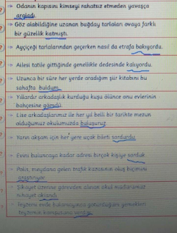 Altı çizili kelimelerin basit mi türemiş mi birleşik mi olduğunu yazarmısınız acill (50 puan