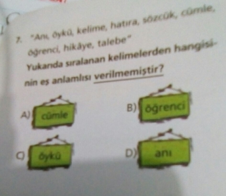 Acil.!!! eş anlam testi 6 sınıf