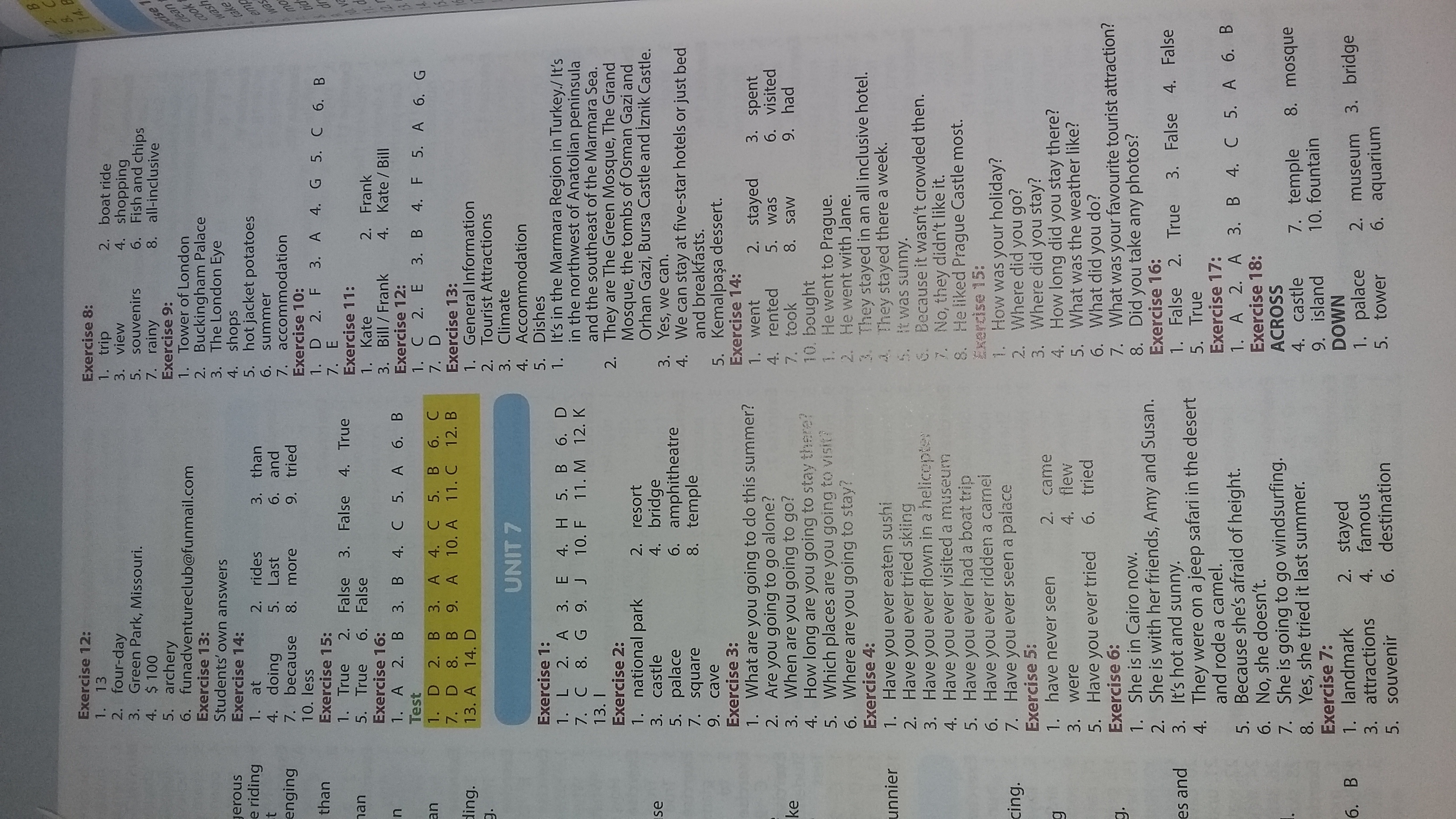 Ahead with english 8. Sınıf Practice kitabi 7. Ve 8. Ünite cevaplarını