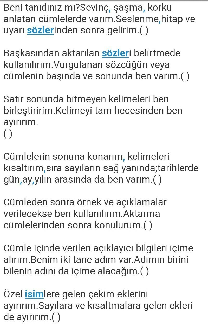 noktalama işaretleriyle ilgili bulmaca ve cevapları proje ödevi acill