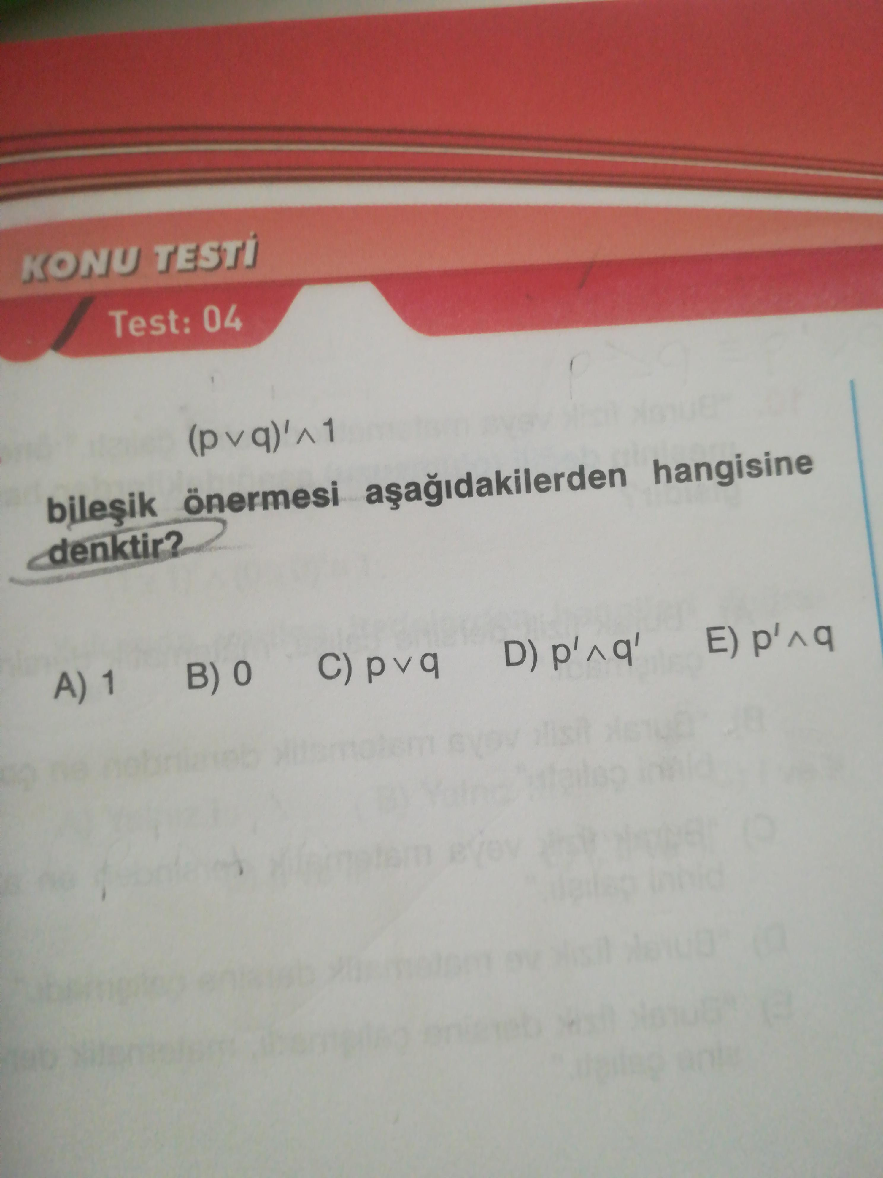 9. Sınıf mantık konusu işlemli yapın lütfen