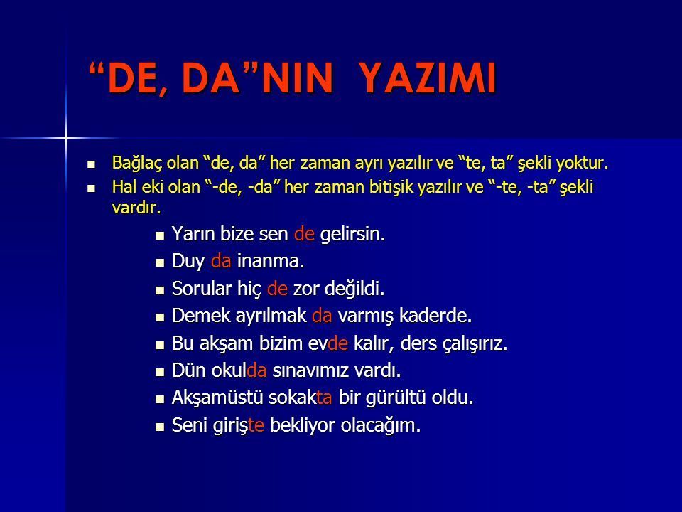 De ekinin kullanım alanları yazılım kuralı nedir