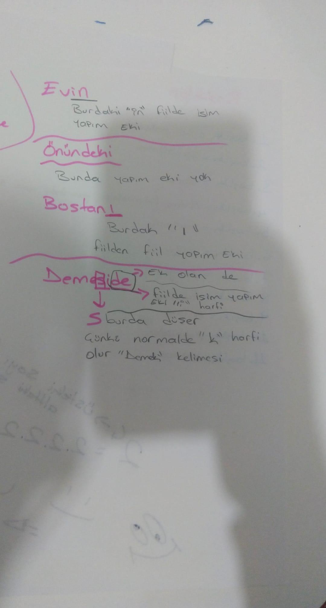 evin önündeki bostanı gözden geçir demesi de KELİMELERİNDE YAPIM EKİ