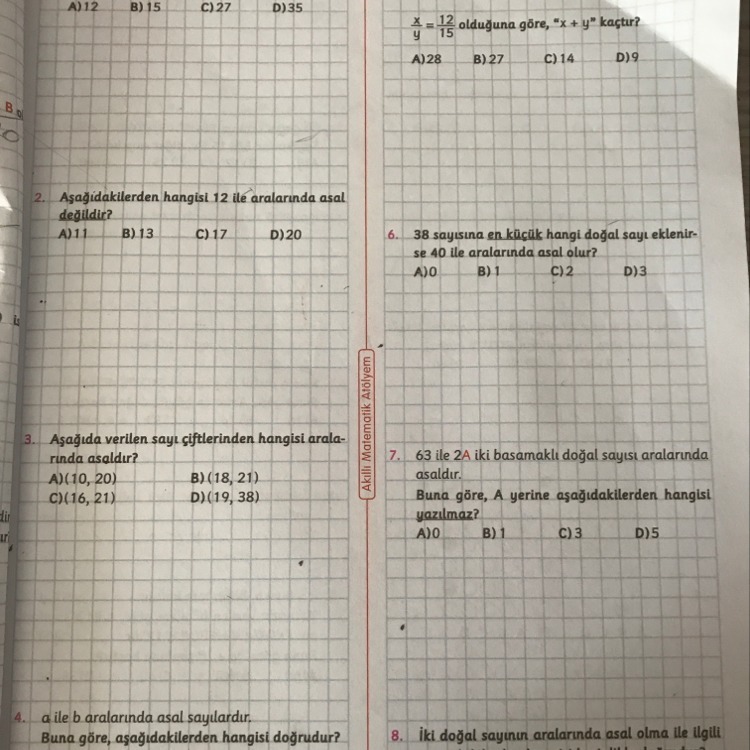 Akıllı matematik atölyem 8.sınıf sayfa 29 işlemleri ile birlikte
