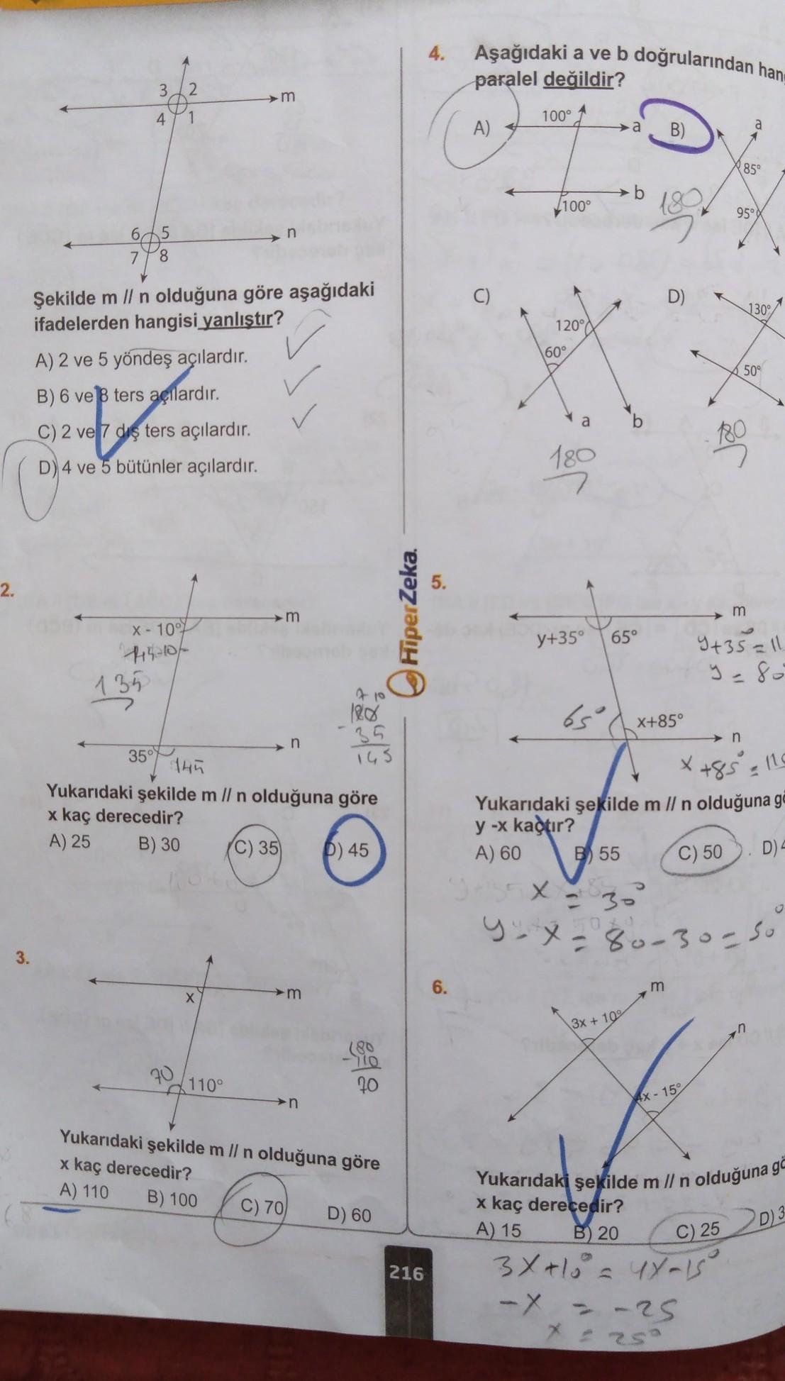 7 sınıf hiper zeka 215,216,217 cevapları