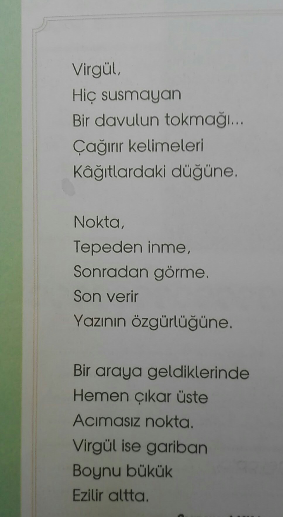 Soru işareti ve ünlem işareti ile ilgili şiir resimdeki gibi