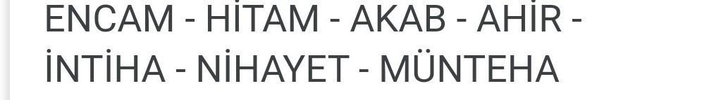 Son,Bitim 6 harflibulmaca nedir