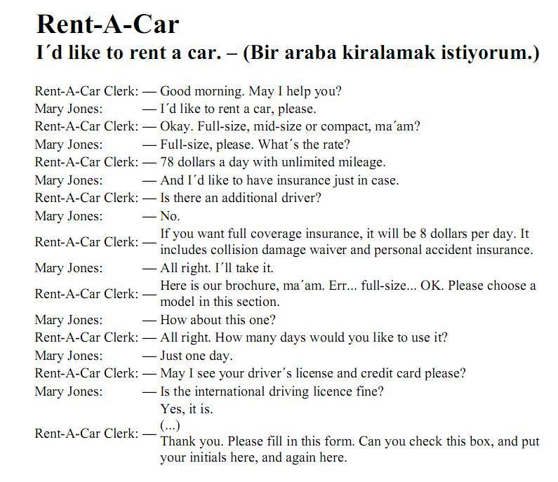 5.sınıf ingilizce diyalog örnekleri aciiilllll