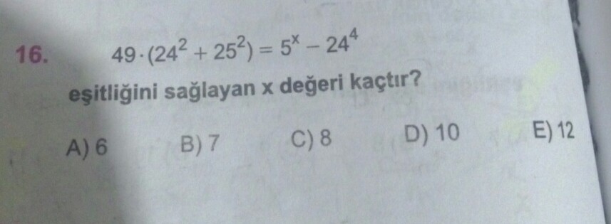 üslü sayilar. cevap C.kagida cozumlermisiniz...