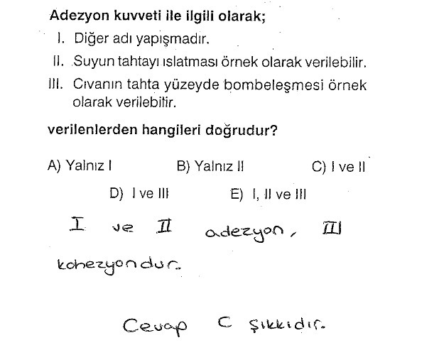 adhezyon ile ilgili soru