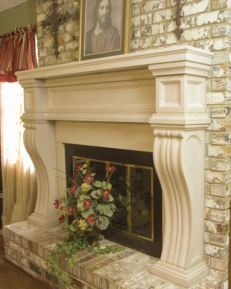 40F Indiana Limestone Fireplace